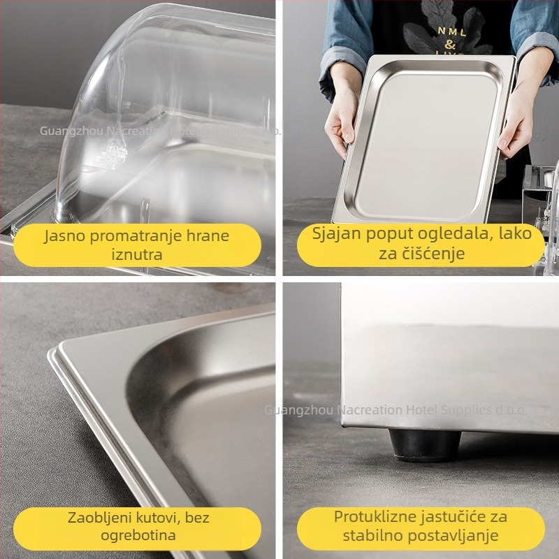 Stol za izlaganje od nehrđajućeg čelika za hotelske bankete — INS stil, marka ZHILISHI, stalak za morsku hranu