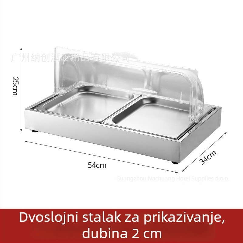 Stol za izlaganje od nehrđajućeg čelika za hotelske bankete — INS stil, marka ZHILISHI, stalak za morsku hranu