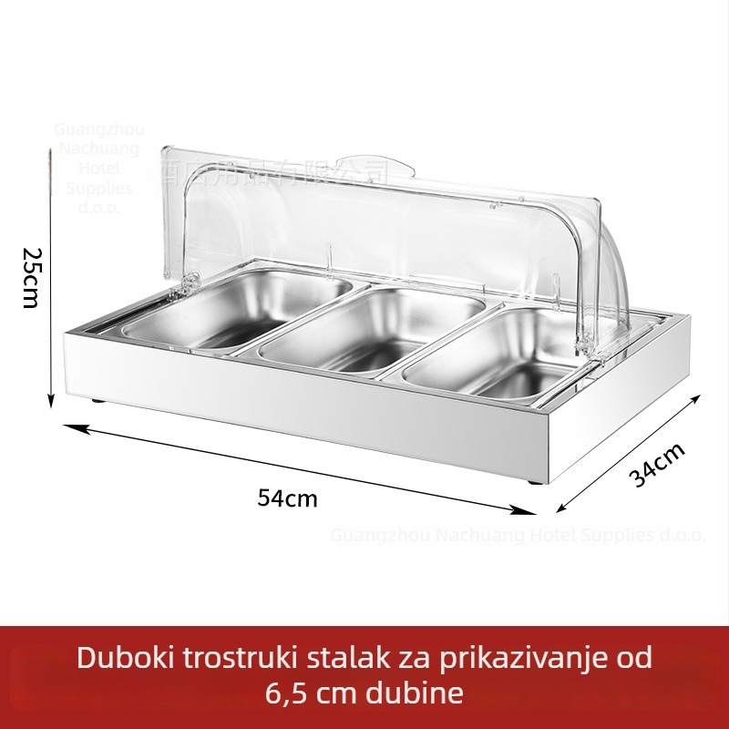 Stol za izlaganje od nehrđajućeg čelika za hotelske bankete — INS stil, marka ZHILISHI, stalak za morsku hranu