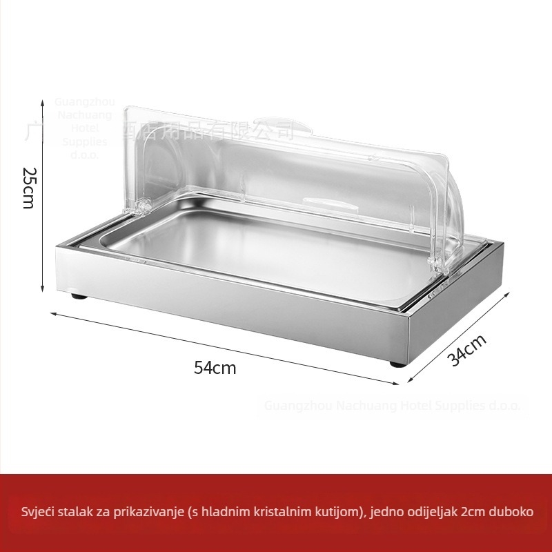 Stol za izlaganje od nehrđajućeg čelika za hotelske bankete — INS stil, marka ZHILISHI, stalak za morsku hranu