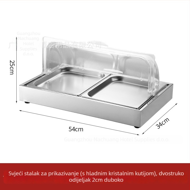 Stol za izlaganje od nehrđajućeg čelika za hotelske bankete — INS stil, marka ZHILISHI, stalak za morsku hranu