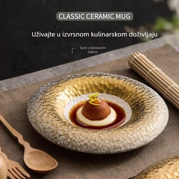 Porcelanski tanjur Qide QX-0365 s nepravilnim oblikom, minimalističko moderni stil, površina pod glazurom, pogodna za mikrovalnu pećnicu