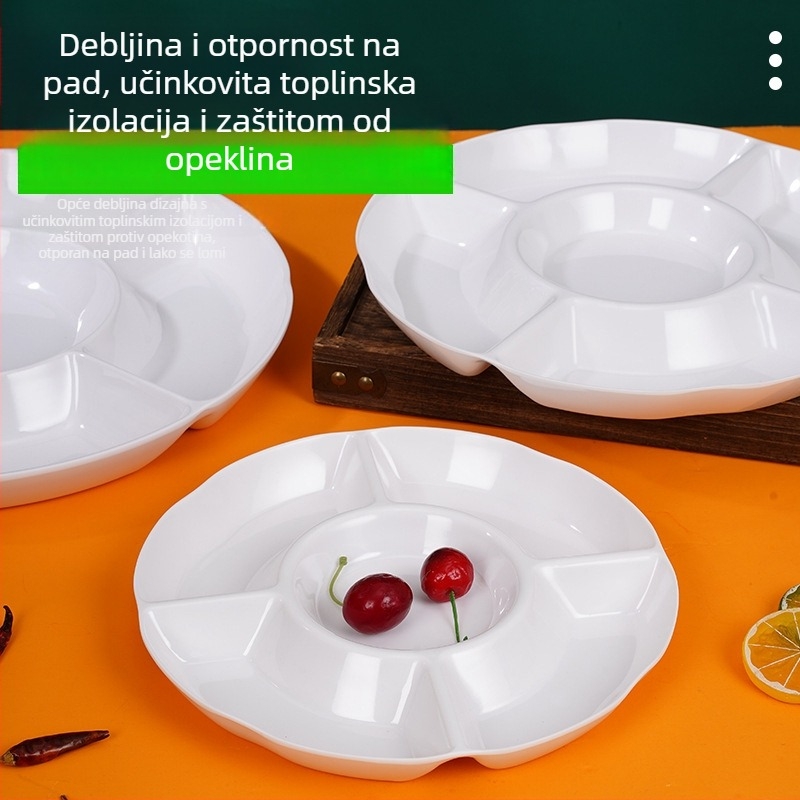 Younger melaminski dijeljeni tanjur, okrugli, tanjur za hladna jela, za hotele