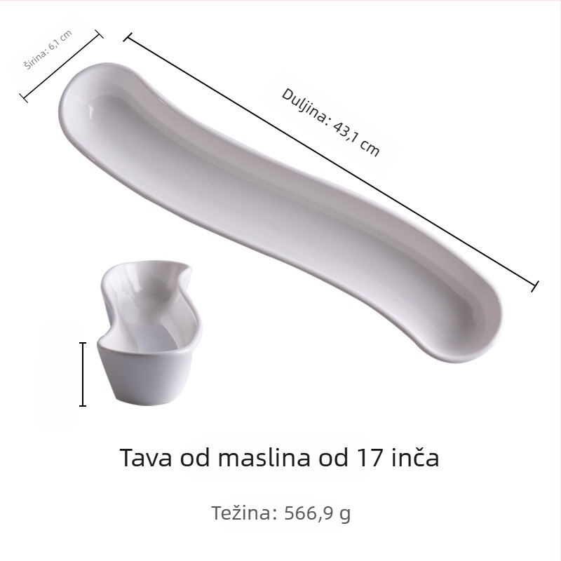 Porcelanski tanjur s nepravilnim oblikom za hotelsku uslugu, mikrovalno siguran, s otiskom logotipa i mogućnošću prilagodbe