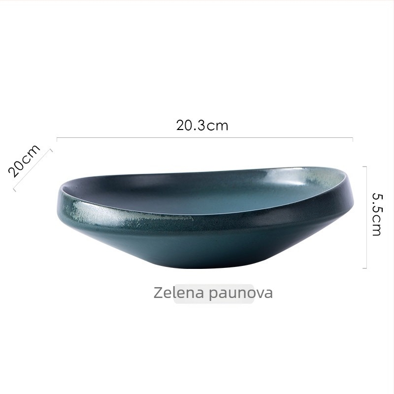 Porcelanski tanjur za salatu, nepravilnog oblika, retro stil luksuza, mikrovalna sigurnost, prilagodljiv