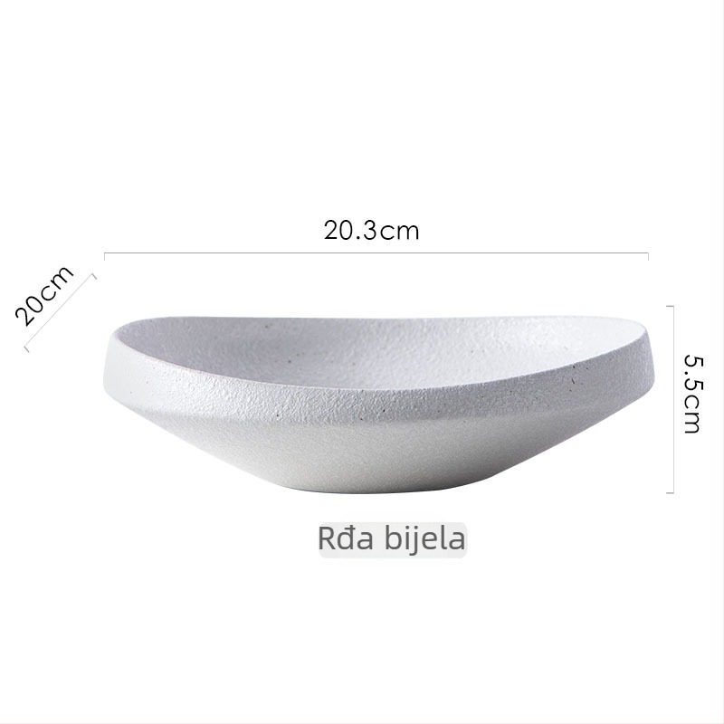 Porcelanski tanjur za salatu, nepravilnog oblika, retro stil luksuza, mikrovalna sigurnost, prilagodljiv