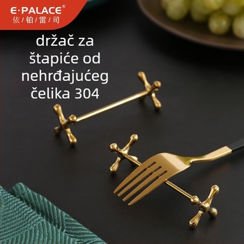 Hotelski metalni držač za štapiće i posuđe, cinkova legura, elektroplatirani završetak, moderan minimalistički dizajn, brend E-PALACE, 2-djelni set, mogućnost prilagođavanja