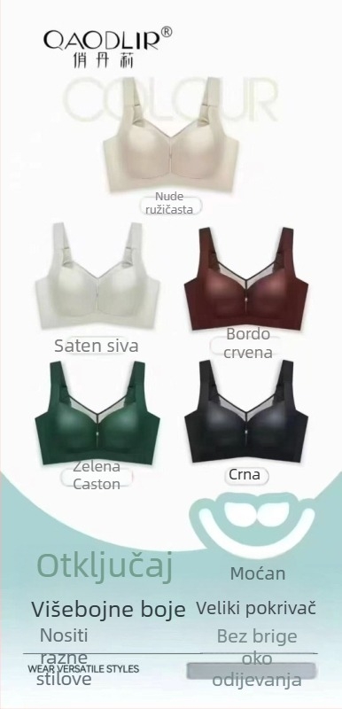 Grudnjak Tube top, korejskog stila, s punim košaricama i tanko oblikovanim košaricama, najlon materijal, fiksni remeni, stražnje kopče s pet redova kopči