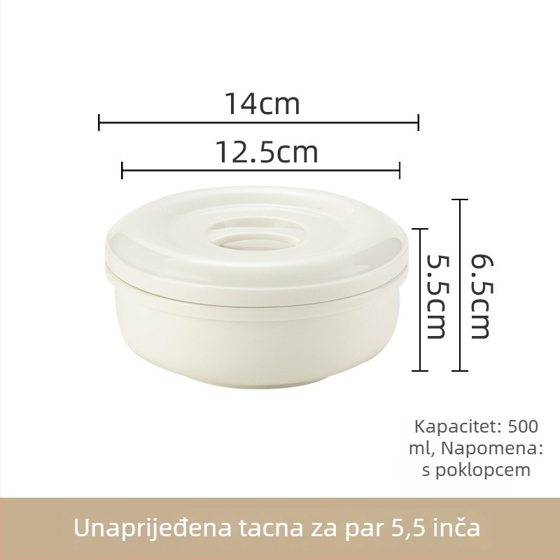 Porcelanska posuda za kuhanje na pari s poklopcem, za jaja, juhe i pareno meso — mikrovalna sigurnost, spremna za poklon, prilagodljiva