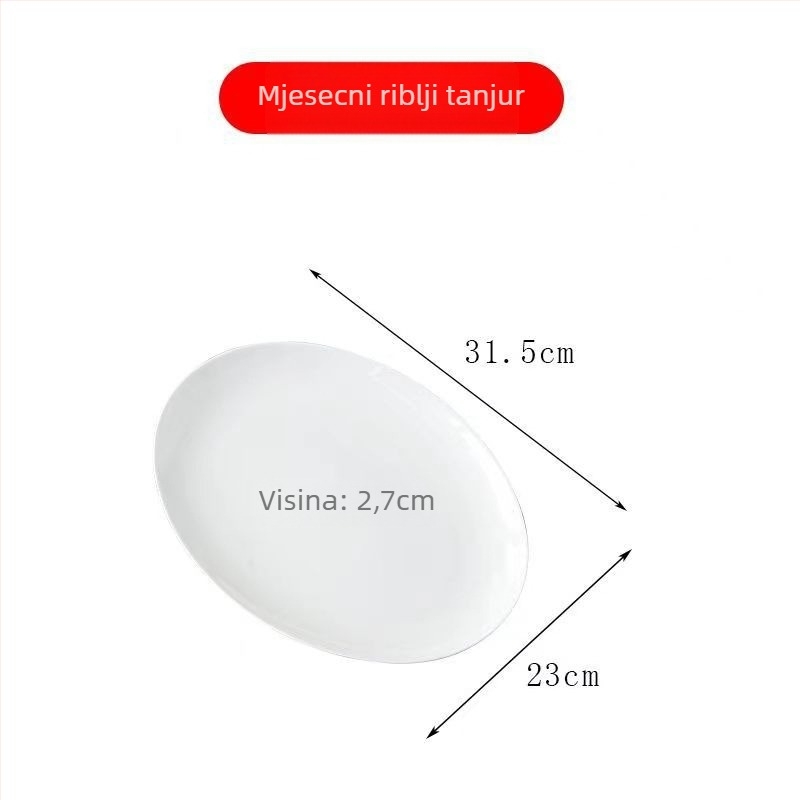 Tengjing pločica od kostnog porculana za ribu, okrugla, s logom, mikrovalno sigurna, prilagodljiva, >45% praška kostiju