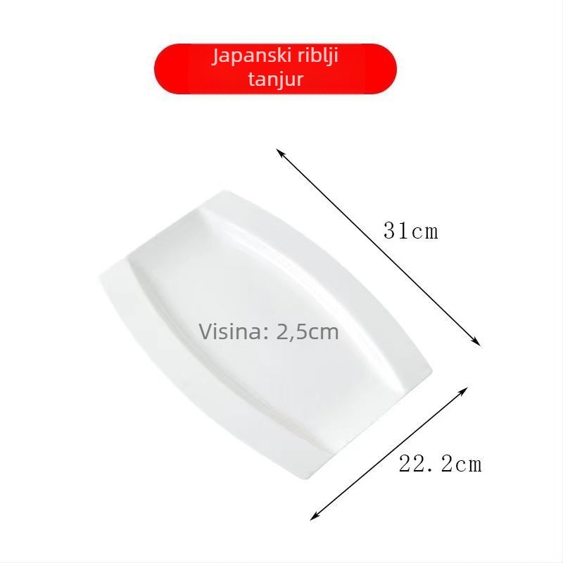 Tengjing pločica od kostnog porculana za ribu, okrugla, s logom, mikrovalno sigurna, prilagodljiva, >45% praška kostiju