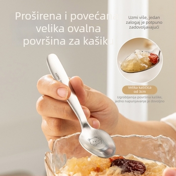 Žlica za djecu, nehrđajući čelik, panda dizajn, ogledni završni premaz
