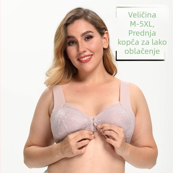 Bežični grudnjak za dojenje s vezicama na trakama, dvostruki košarica (gornji tanak, donji deblji), bambus vlakno s elastanom, bez zatvarača