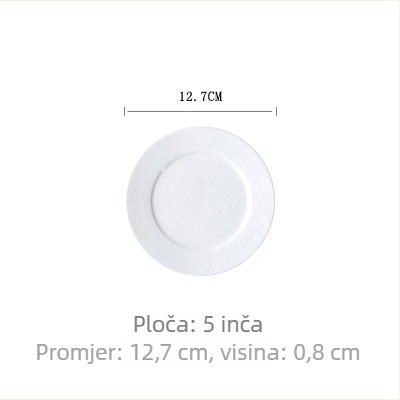 Keramički plosnati tanjur, okrugli, mikrovalna sigurna, mogućnost tiska logotipa