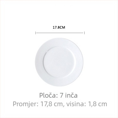 Keramički plosnati tanjur, okrugli, mikrovalna sigurna, mogućnost tiska logotipa