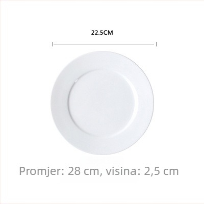 Keramički plosnati tanjur, okrugli, mikrovalna sigurna, mogućnost tiska logotipa