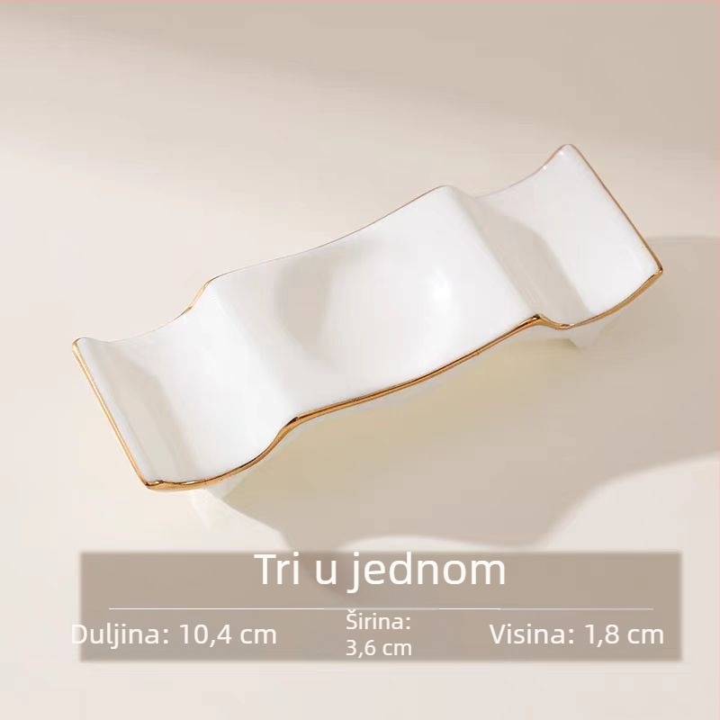 Keramički držač za štapiće i kašičicu | Bone China s više od 36% praha kostiju | Premaz iznad glazure | Mogućnost prilagođavanja | Otisnut logotip | Pakiranje: pladanj