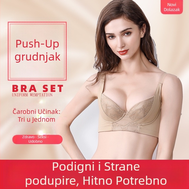 Grudnjak s mekanim metalnim prstenom, košarica 3/4, tanko oblikovana košarica, odvojive dvostruke naramenice, stražnje četiri reda kopčanja