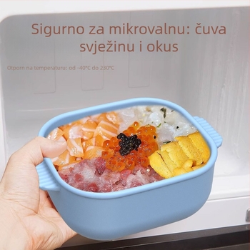 Silikonska kutija za ručak, kvadratnog oblika, izolirana, pogodna za mikrovalnu pećnicu, moderan minimalistički stil, višeslojna Bento kutija