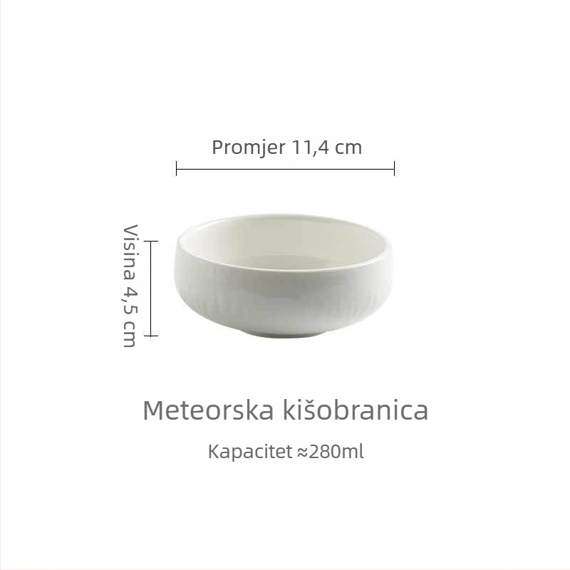 Porcelanski hotelski set posuđa za stol, četiri dijela, pod-glazurna dekoracija, čvrst uzorak, lagani luksuzni stil