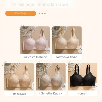 Lateksni grudnjak s čipkom, bez žice, 3/4 košarice, tanke šalice, push-up