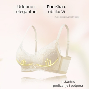 Ženski grudnjak od čipke, bez kostiju, košarica 3/4, srednje oblikovane košarice, najlon materijal, modal podstava, nježna podrška