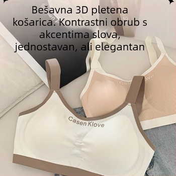 Plus-size bešivna sportska grudnjica za žene s velikim grudima, bez žica, s podrškom za leđa i bočnom podrškom, 3/4 košarica