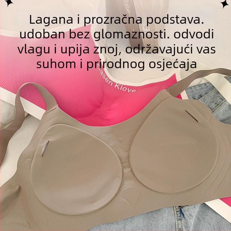 Plus-size bešivna sportska grudnjica za žene s velikim grudima, bez žica, s podrškom za leđa i bočnom podrškom, 3/4 košarica