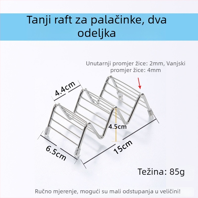 Stalak od nehrđajućeg čelika za tacosa i tortilu, V-oblik, više odjeljaka, 2 ili 3 odjeljka