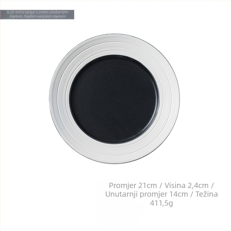 Regular Hall porculanski tanjur za večeru, okrugli oblik, otporan na mikrovalnu, podglazurni jednobojni završni sloj, otisnut logotip, mogućnost prilagodbe obrade