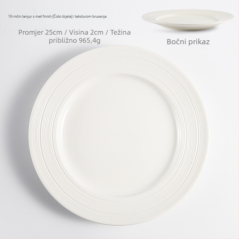 Regular Hall porculanski tanjur za večeru, okrugli oblik, otporan na mikrovalnu, podglazurni jednobojni završni sloj, otisnut logotip, mogućnost prilagodbe obrade