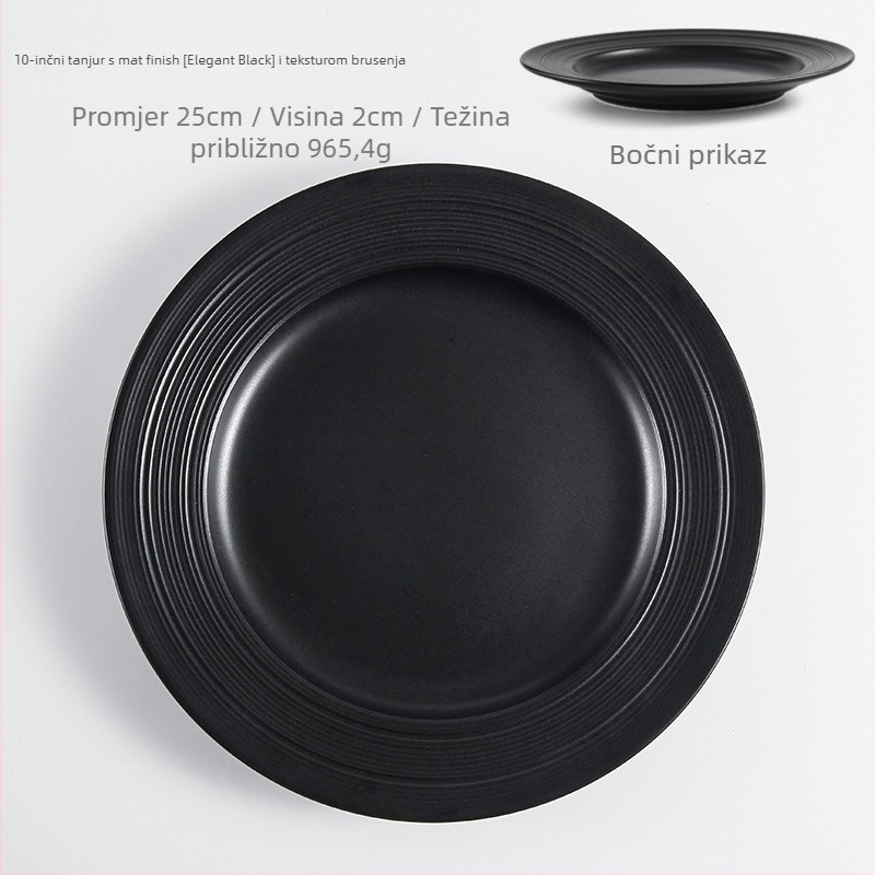 Regular Hall porculanski tanjur za večeru, okrugli oblik, otporan na mikrovalnu, podglazurni jednobojni završni sloj, otisnut logotip, mogućnost prilagodbe obrade