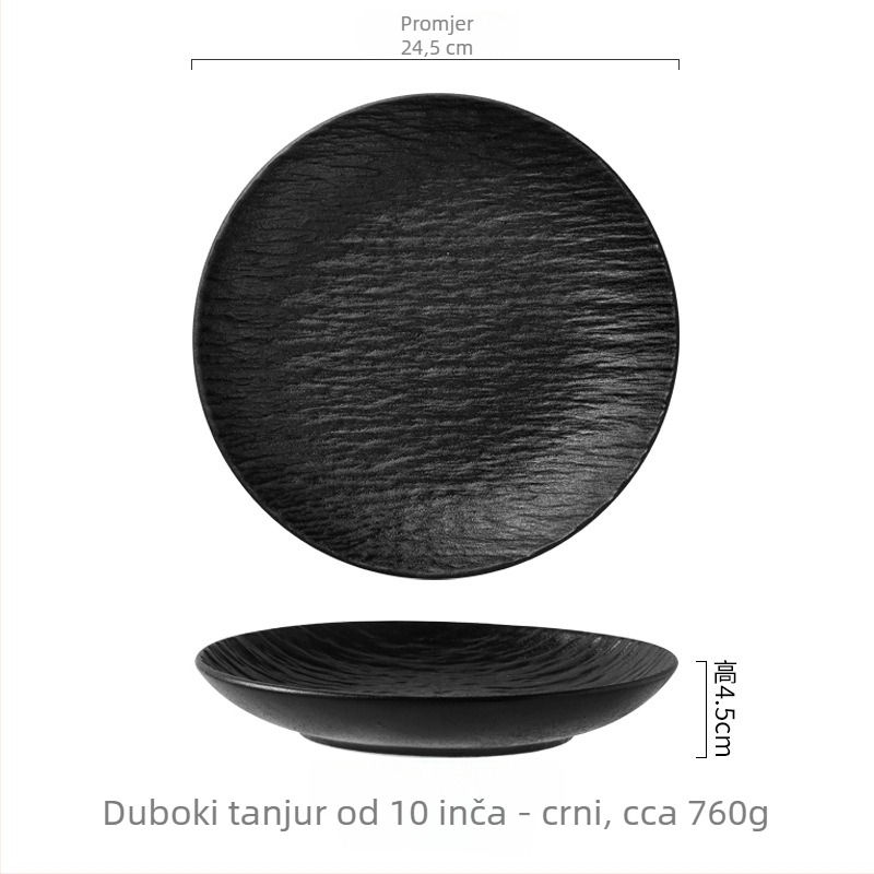 Porcelanski okrugli tanjur — mikrovalna sigurna, moderan minimalistički dizajn za salate i juhe