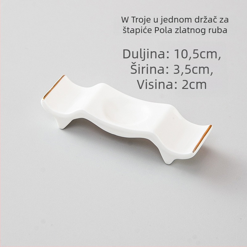 Porcelanski držač za štapiće i posuda za žlicu, dvostruka uporaba, glazirani završni sloj, hotelski stolni dekor