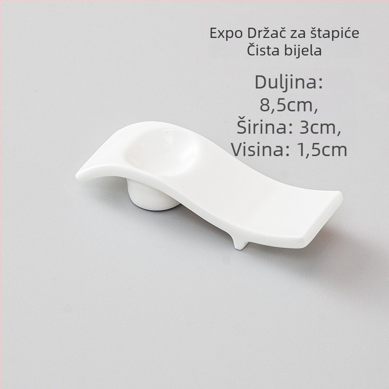 Porcelanski držač za štapiće i posuda za žlicu, dvostruka uporaba, glazirani završni sloj, hotelski stolni dekor