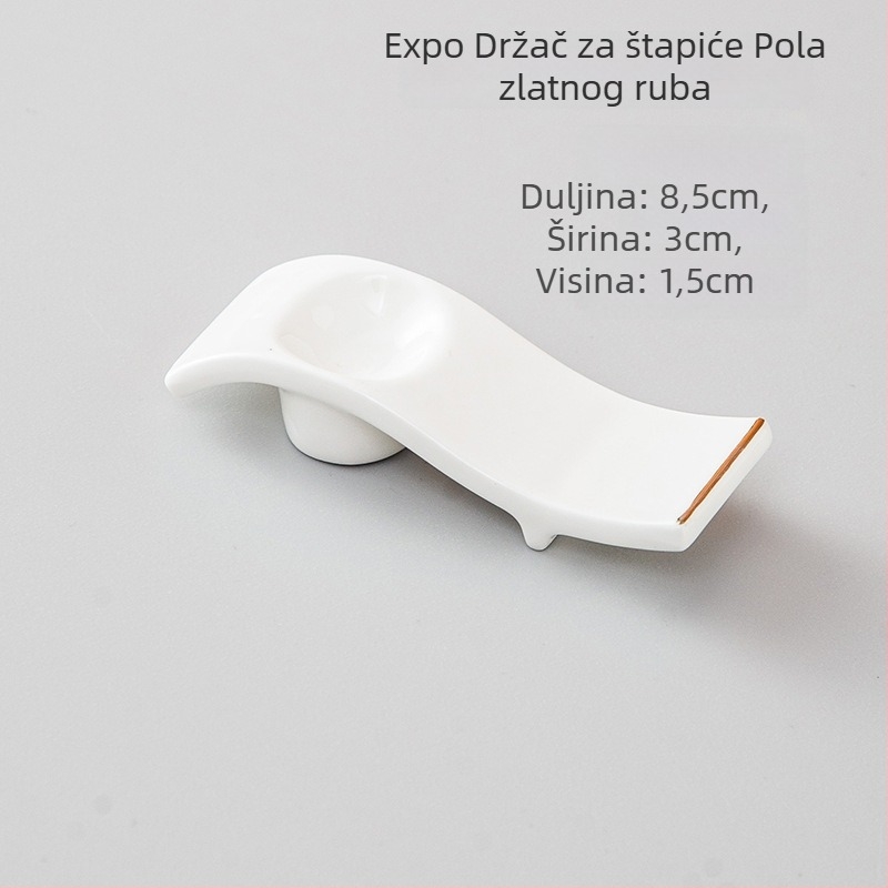 Porcelanski držač za štapiće i posuda za žlicu, dvostruka uporaba, glazirani završni sloj, hotelski stolni dekor