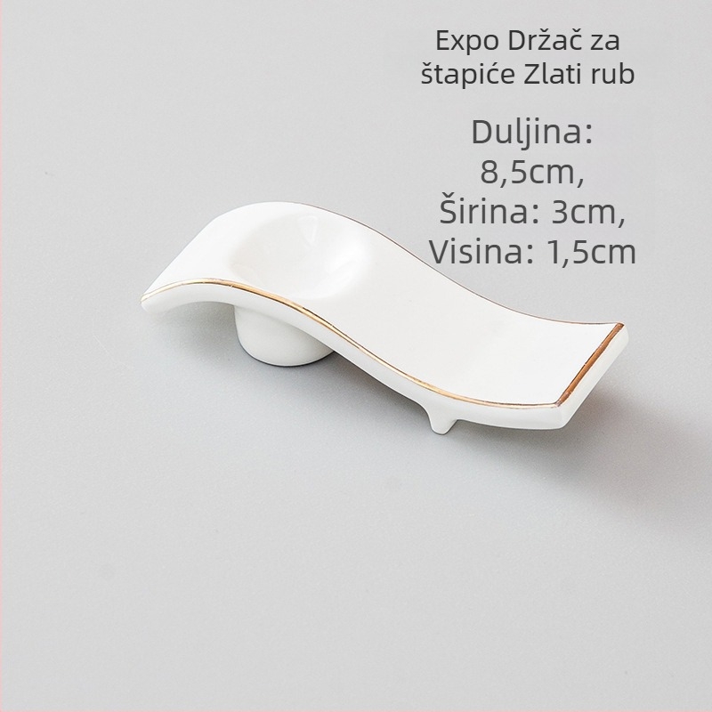 Porcelanski držač za štapiće i posuda za žlicu, dvostruka uporaba, glazirani završni sloj, hotelski stolni dekor