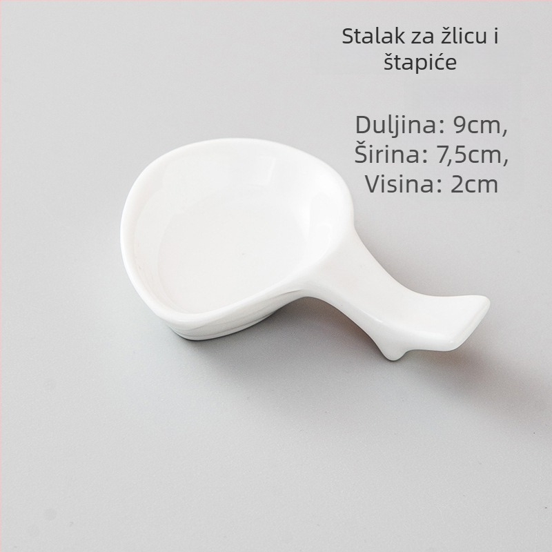 Porcelanski držač za štapiće i posuda za žlicu, dvostruka uporaba, glazirani završni sloj, hotelski stolni dekor
