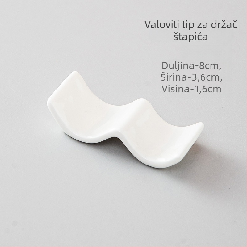 Porcelanski držač za štapiće i posuda za žlicu, dvostruka uporaba, glazirani završni sloj, hotelski stolni dekor