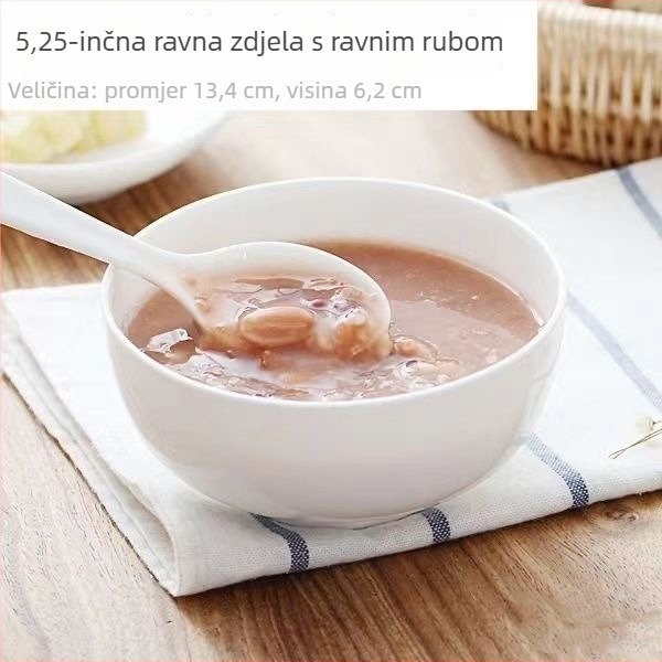Kosti porcelanska zdjela za juhu, više od 45% koštanog praha, bez olova, sigurna u mikrovalnoj, okrugli oblik, podglazurna završna obrada, Runhuang Ceramics