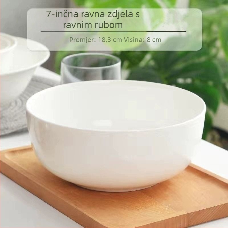 Kosti porcelanska zdjela za juhu, više od 45% koštanog praha, bez olova, sigurna u mikrovalnoj, okrugli oblik, podglazurna završna obrada, Runhuang Ceramics
