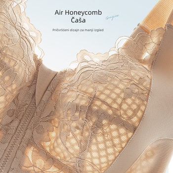 Grudnjak s prednjom kopčom, 3/4 košarice, ultratanke oblikovane košarice, fiksni naramenice, najlon materijal