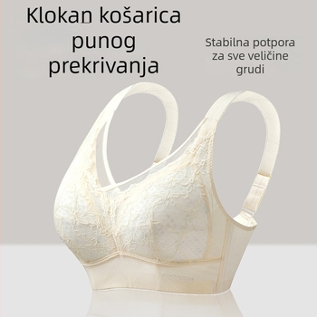 Plus veličine bešivna grudnjak s punim košaricama, tanak oblik, push-up, bočna podrška, sprječavanje opuštanja, C–E