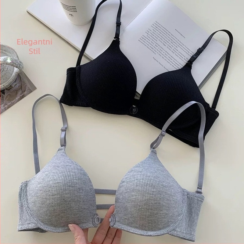 Grudnjak s prednjim kopčanjem, najlon, 3/4 košarice, tanke oblikovane košarice, bez žice