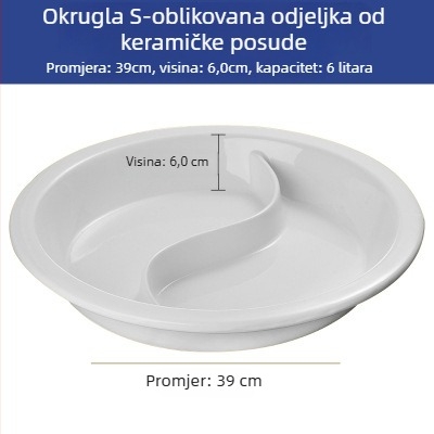 Porcelanski set za buffet – pravokutne posude za porcije i okrugli keramički tanjuri za hotelsku uslugu
