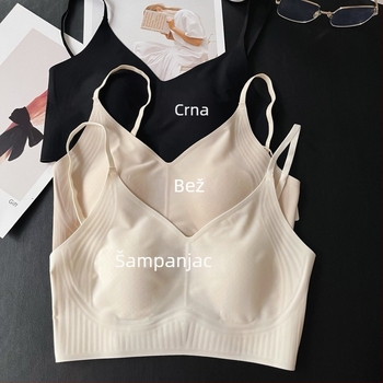 Tube top za mali dekolte, ledeno-hladak materijal, koži prijatan, prozračan, s čvrstim košaricama, uši zeca, tanak kroj, 5123
