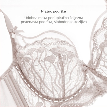Grudnjak s punim košaricama od najlona, košarice bez oblika, čvrste dvostruke naramenice i četiri reda zatvarača straga