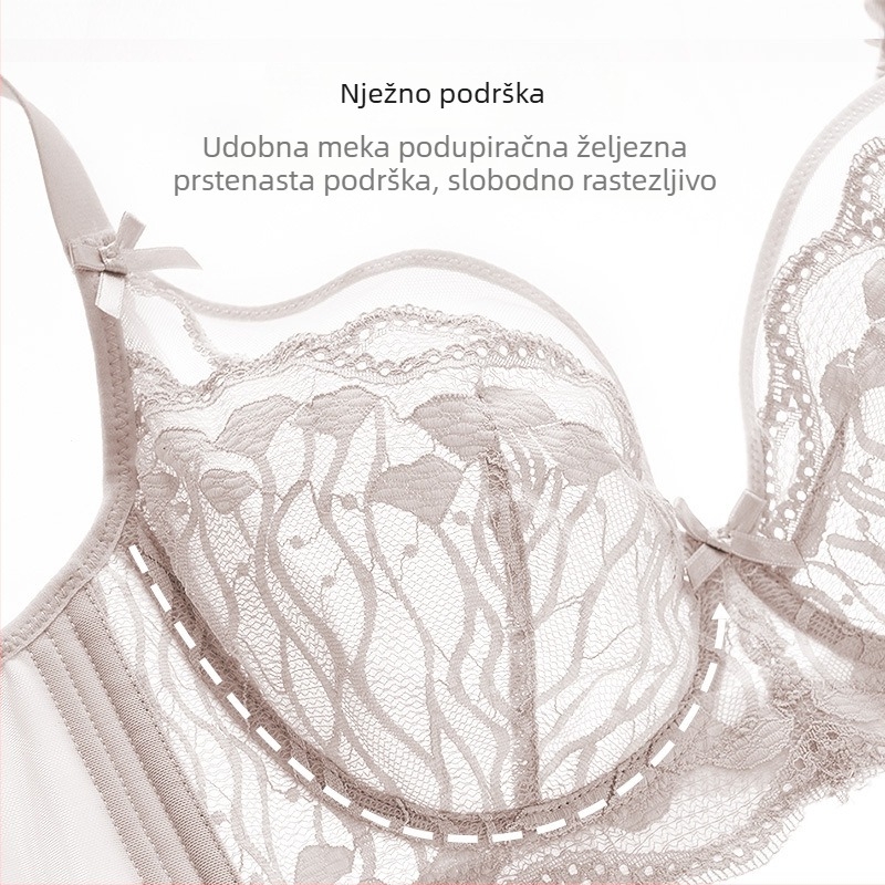 Grudnjak s punim košaricama od najlona, košarice bez oblika, čvrste dvostruke naramenice i četiri reda zatvarača straga