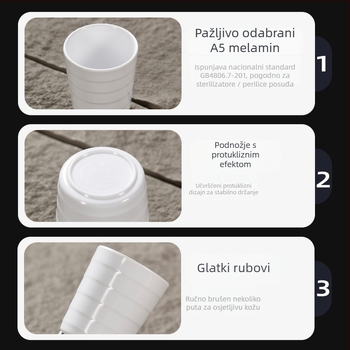 Belein melaminska šalica za stolovanje, za odrasle, jednostavan dizajn, prilagodljiv