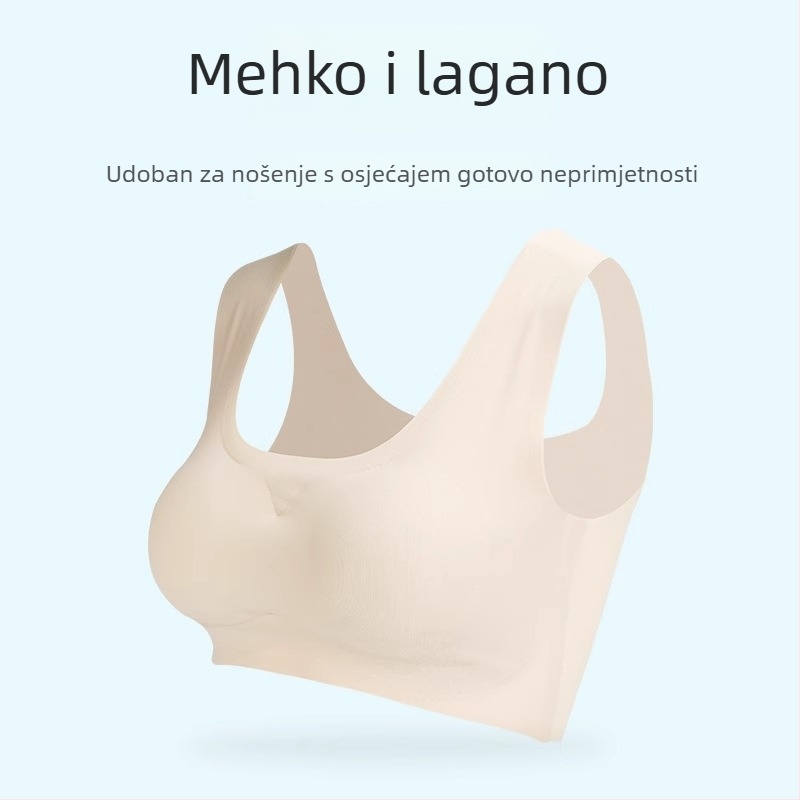 Langsha Ženski bešivni sportski grudnjak s oblikovanjem leđa, puni košarice, čvrste dvostruke naramenice